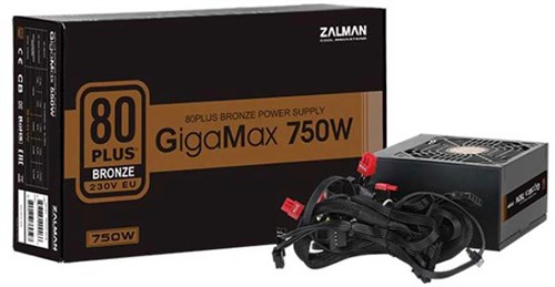 Блок питания Zalman ATX 750W ZM750-GVII 80+ bronze 24pin APFC 120mm fan 5xSATA RTL ZM750-GVII