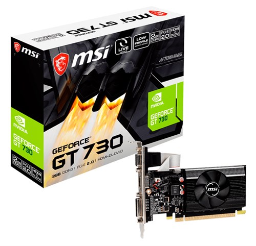 Видеокарта MSI PCI-E 2.0 N730K-2GD3/LP NVIDIA GeForce GT 730 2Gb 64bit DDR3 902/1600 DVIx1 HDMIx1 CR N730K-2GD3/LP