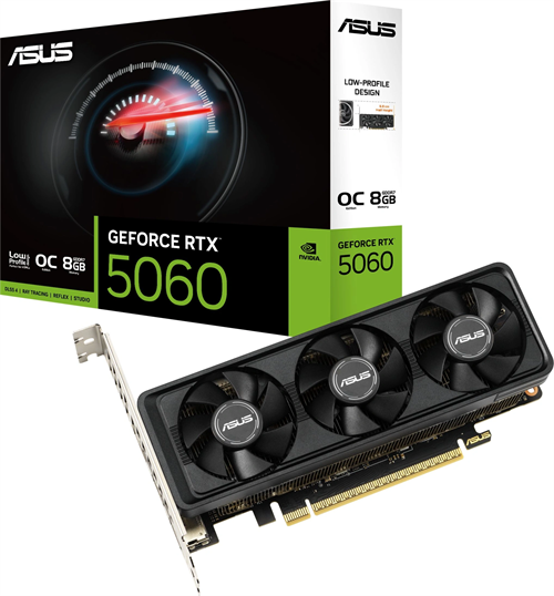 Видеокарта Asus PCI-E 5.0 RTX5060-O8G-LP-BRK NVIDIA GeForce RTX 5060 8Gb 128bit GDDR7 2550/28000 HDM RTX5060-O8G-LP-BRK