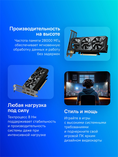 Видеокарта Gigabyte PCI-E 5.0 GV-N5060OC-8GL 1.0 NVIDIA GeForce RTX 5060 8Gb 128bit GDDR7 2497/28000 GV-N5060OC-8GL