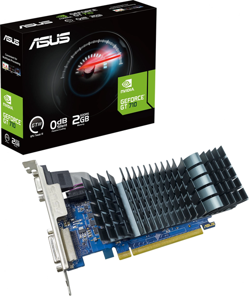 Видеокарта Asus PCI-E 2.0 GT710-SL-2GD5-BRK-EVO NVIDIA GeForce GT 710 2Gb 64bit GDDR5 954/5012 DVIx1 GT710-SL-2GD5-BRK-EVO