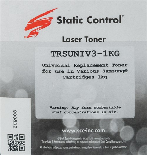 Тонер Static Control TRSUNIV3-1KG черный флакон 1000гр. для принтера Samsung ML2160/SCX3400/M2020/M2 TRSUNIV3-1KG