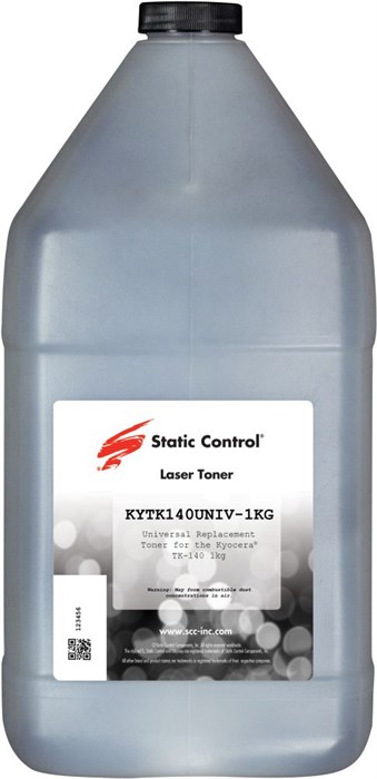 Тонер Static Control KYTK140UNIV-1KG черный флакон 1000гр. для принтера Kyocera FS1030/1100/1120/130 KYTK140UNIV-1KG
