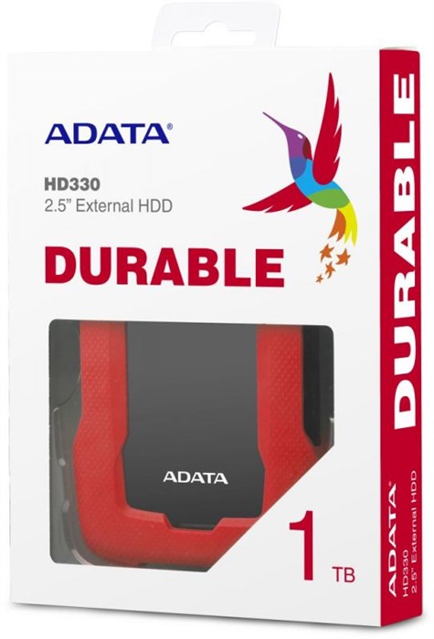 Жесткий диск A-Data USB3.0 1TB AHD330-1TU31-CRD HD330 DashDrive Durable 2.5" красный AHD330-1TU31-CRD