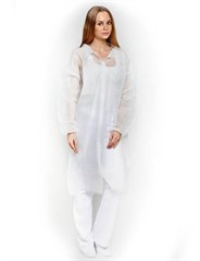 Халат защитный белый на 3 кнопках 110 см B708