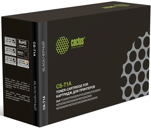 Картридж лазерный Cactus T1A CS-T1A черный (2000стр.) для Deli P2500D/P2500DN/P2500DNW/P2500DW/M2500 CS-T1A