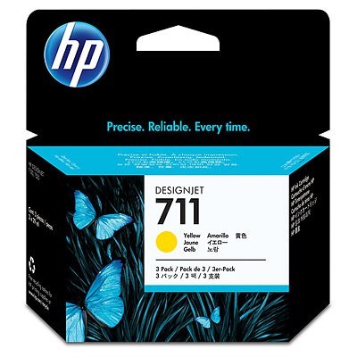 Картридж струйный HP 711 CZ136A желтый тройная упак. (29мл) для HP DJ T120/T520 CZ136A