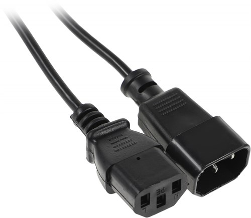 Кабель-удлинитель Ningbo AN23-1008 IEC C13 IEC C14 1.8м черный 13580