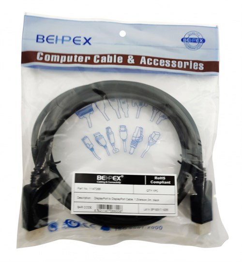 Кабель 1.2v DisplayPort (m) DisplayPort (m) 3м черный 13663