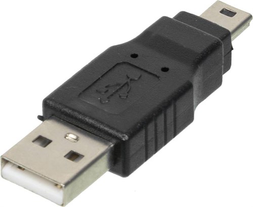 Переходник Ningbo mini USB B (m) USB A(m) белый 13668