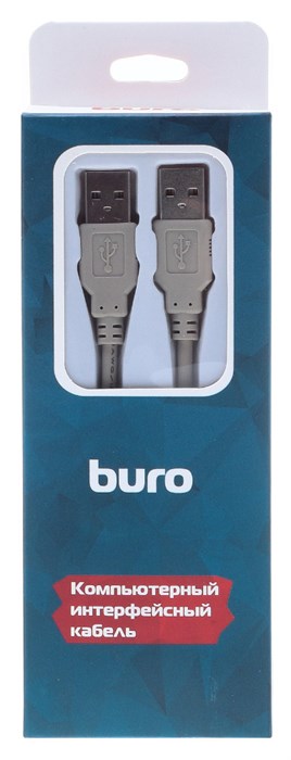 Кабель Buro USB A(m) USB A(m) 1.8м (BHP RET USB_AM18) серый (блистер) BHP RET USB_AM18