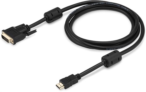 Кабель Buro HDMI (m) DVI-D (m) 10м (HDMI-19M-DVI-D-10M) феррит.кольца черный HDMI-19M-DVI-D-10M