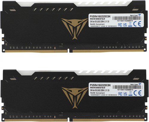 Память DDR4 2x8Gb 3200MHz Patriot PVSR416G320C8K Viper Steel RGB RTL Gaming PC4-25600 CL18 DIMM 288- PVSR416G320C8K