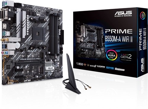 Материнская плата Asus PRIME B550M-A WIFI II Soc-AM4 AMD B550 4xDDR4 mATX AC`97 8ch(7.1) GbLAN RAID+ PRIME B550M-A WIFI II