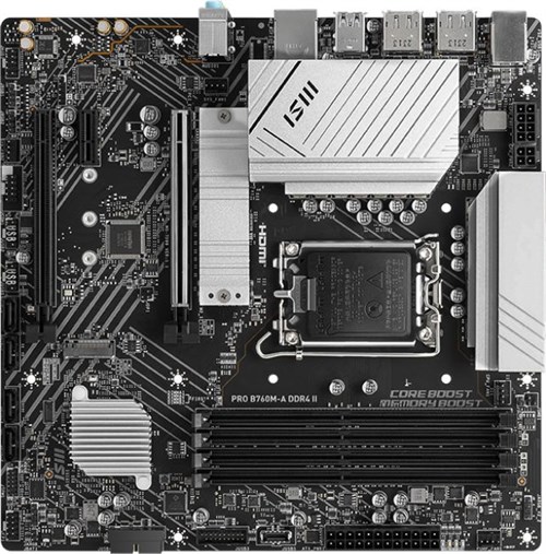 Материнская плата MSI PRO B760M-A DDR4 II Soc-1700 Intel B760 4xDDR4 mATX AC`97 8ch(7.1) 2.5Gg+HDMI+ PRO B760M-A DDR4 II