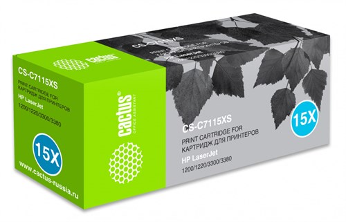 Картридж лазерный Cactus CS-C7115XS C7115X черный (3500стр.) для HP LJ 1200/1220/3300/3380 CS-C7115XS