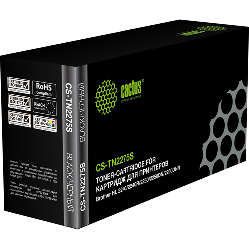 Картридж лазерный Cactus CS-TN2275S TN-2275 черный (2600стр.) для Brother HL 2240/2240R/2250/2250DN/ CS-TN2275S