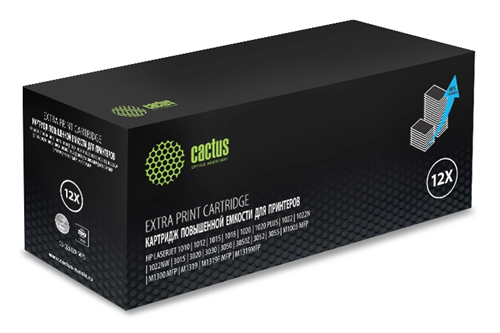 Картридж лазерный Cactus CS-Q2612X-MPS Q2612X черный (3000стр.) для HP LJ 1010/1012/1015/1018/1020 CS-Q2612X-MPS