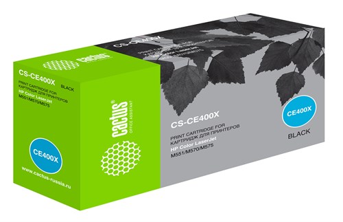 Картридж лазерный Cactus CS-CE400X CE400X черный (11000стр.) для HP CLJ M551 CS-CE400X