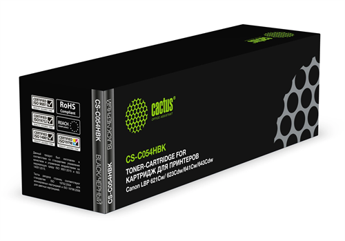 Картридж лазерный Cactus CS-C054HBK 054 BK черный (3100стр.) для Canon LBP 621Cw/ 623Cdw/641Cw/643Cd CS-C054HBK