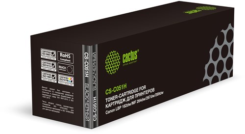 Картридж лазерный Cactus CS-C051H 051H черный (4100стр.) для Canon LBP 162dw/MF 264dw/267dw/269dw CS-C051H