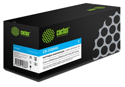 Картридж лазерный Cactus CS-C055HC 055 H C голубой (5900стр.) для Canon LBP663Cdw/LBP664Cx/MF746Cx/M CS-C055HC