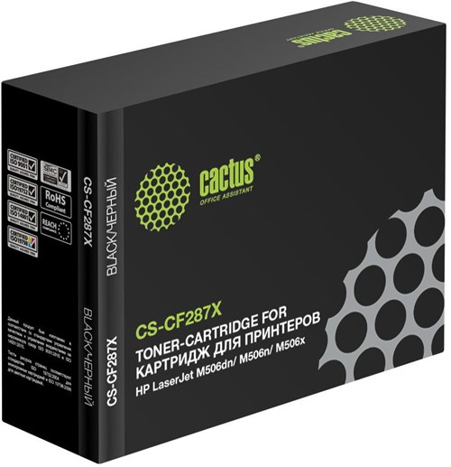 Картридж лазерный Cactus CS-CF287X CF287X черный (18000стр.) для HP LJ M506dn/ M506n/ M506x CS-CF287X