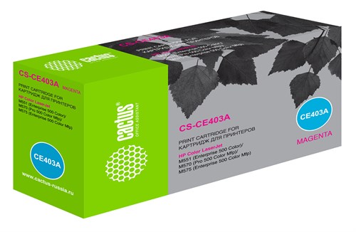 Картридж лазерный Cactus CS-CE403A CE403A пурпурный (6000стр.) для HP CLJ M551 CS-CE403A