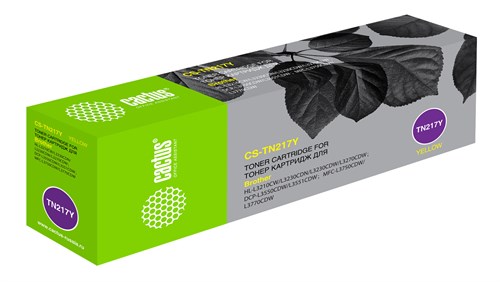 Картридж лазерный Cactus CS-TN217Y TN-217Y желтый (2300стр.) для Brother HL3230/DCP3550/MFC3770 CS-TN217Y