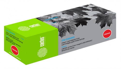 Картридж лазерный Cactus CS-C054HC 054 H C голубой (2300стр.) для Canon LBP 621Cw/623Cdw/641Cw/643Cd CS-C054HC