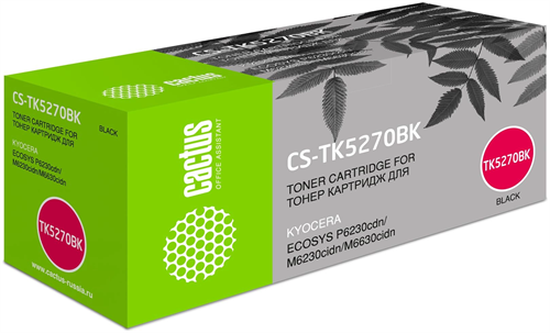 Картридж лазерный Cactus CS-TK5270BK TK-5270BK черный (8000стр.) для Kyocera Ecosys P6230cdn/M6230ci CS-TK5270BK