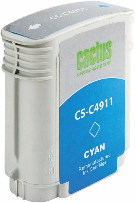 Картридж струйный Cactus CS-C4911 №82 голубой (72мл) для HP DJ 500/800C с чипом CS-C4911