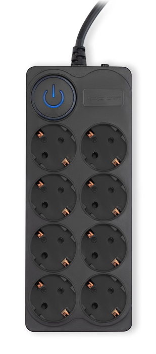 Сетевой фильтр Ippon BK-8-EU-5-10-B 5м (8 розеток) черный (коробка) BK-8-EU-5-10-B