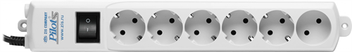 Сетевой фильтр Pilot S 7м (6 розеток) белый (коробка) 015
