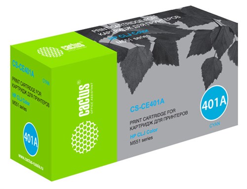 Картридж лазерный Cactus CS-CE401A CE401A голубой (6000стр.) для HP CLJ M551 CS-CE401A