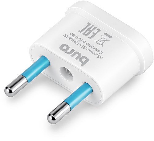 Адаптер-переходник Buro BU-PA02-W (1 розетка) белый (пакет ПЭ) BU-PA02-W