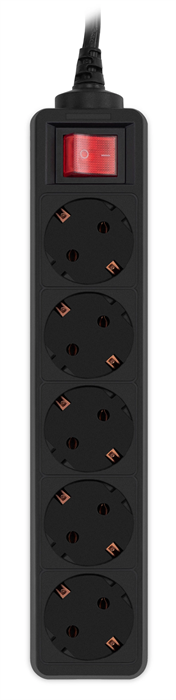 Сетевой фильтр PC Pet AP01006-5-B 5м (5 розеток) черный (пакет ПЭ) AP01006-5-B