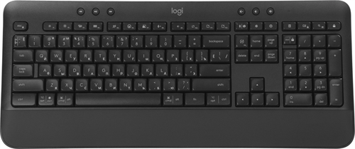 Клавиатура Logitech K650 черный USB беспроводная BT/Radio (подставка для запястий) (920-010954) 920-010954