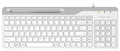 Клавиатура A4Tech FK25 белый/серый USB slim (FK25 WHITE) кабель 1.5м FK25 WHITE