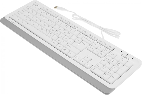 Клавиатура A4Tech FKS10 белый/серый USB (подставка для запястий) (FKS10 WHITE) кабель 1.5м FKS10 WHITE