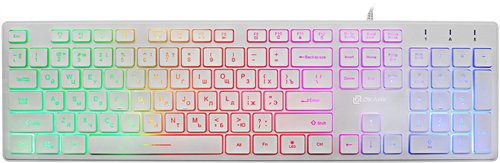 Клавиатура Оклик 550ML белый USB slim Multimedia LED 1061618
