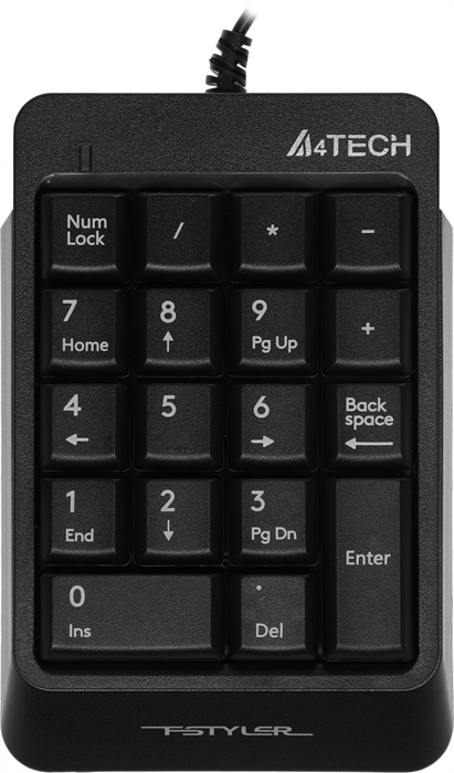 Числовой блок A4Tech FK13P черный USB slim для ноутбука (FK13P BLACK) кабель 1.5м FK13P BLACK