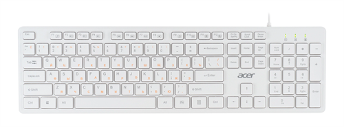 Клавиатура Acer OKW123 белый USB Multimedia (ZL.KBDEE.00D) кабель 1.5м ZL.KBDEE.00D