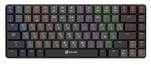 Клавиатура Оклик K615X механическая серый/серебристый USB slim Multimedia for gamer LED (1934413) 1934413