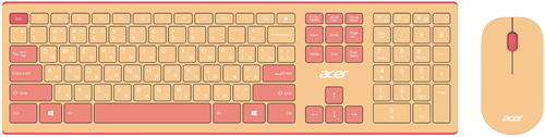 Клавиатура + мышь Acer OCC205 клав:розовый/бежевый мышь:розовый/бежевый USB беспроводная slim Multim ZL.ACCEE.00F