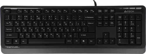 Клавиатура A4Tech FK10 черный/серый USB (FK10 GREY) кабель 1.5м FK10 GREY