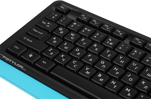 Клавиатура A4Tech FK10 черный/синий USB (FK10 BLUE) кабель 1.5м FK10 BLUE