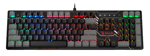 Клавиатура A4Tech B808N механическая черный/серый USB for gamer LED (B808N (RAVEN)) кабель 1.8м B808N (RAVEN)