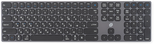 Клавиатура Оклик K867W серый/черный USB беспроводная BT/Radio slim Multimedia (2002130) 2002130