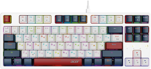 Клавиатура Acer OKW305 механическая белый USB Multimedia for gamer LED (ZL.KBDCC.01W) ZL.KBDCC.01W